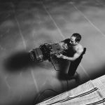 Underwater Camera Operator on the Gold Coast Nathan Frost operating in the water.